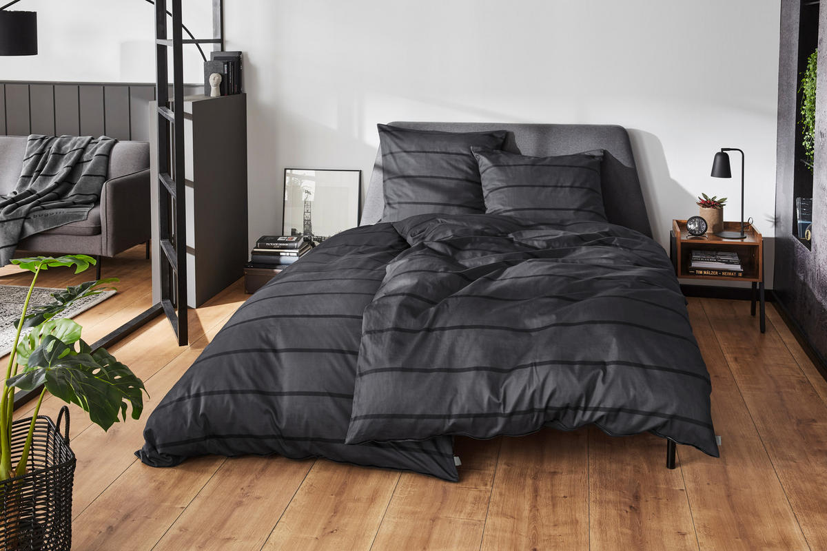 LIZENZBETTWÄSCHE Satin 135/200 cm  - Anthrazit, Basics, Textil (135/200cm) - Bugatti