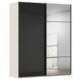 SCHWEBETÜRENSCHRANK 201/223/68 cm 2-türig Schwarz, Champagner  - Champagner/Schwarz, KONVENTIONELL, Glas/Holzwerkstoff (201/223/68cm) - Novel