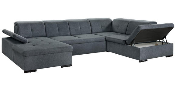 WOHNLANDSCHAFT Dunkelgrau Chenille  - Dunkelgrau/Grau, KONVENTIONELL, Kunststoff/Textil (240/340/188cm) - Carryhome