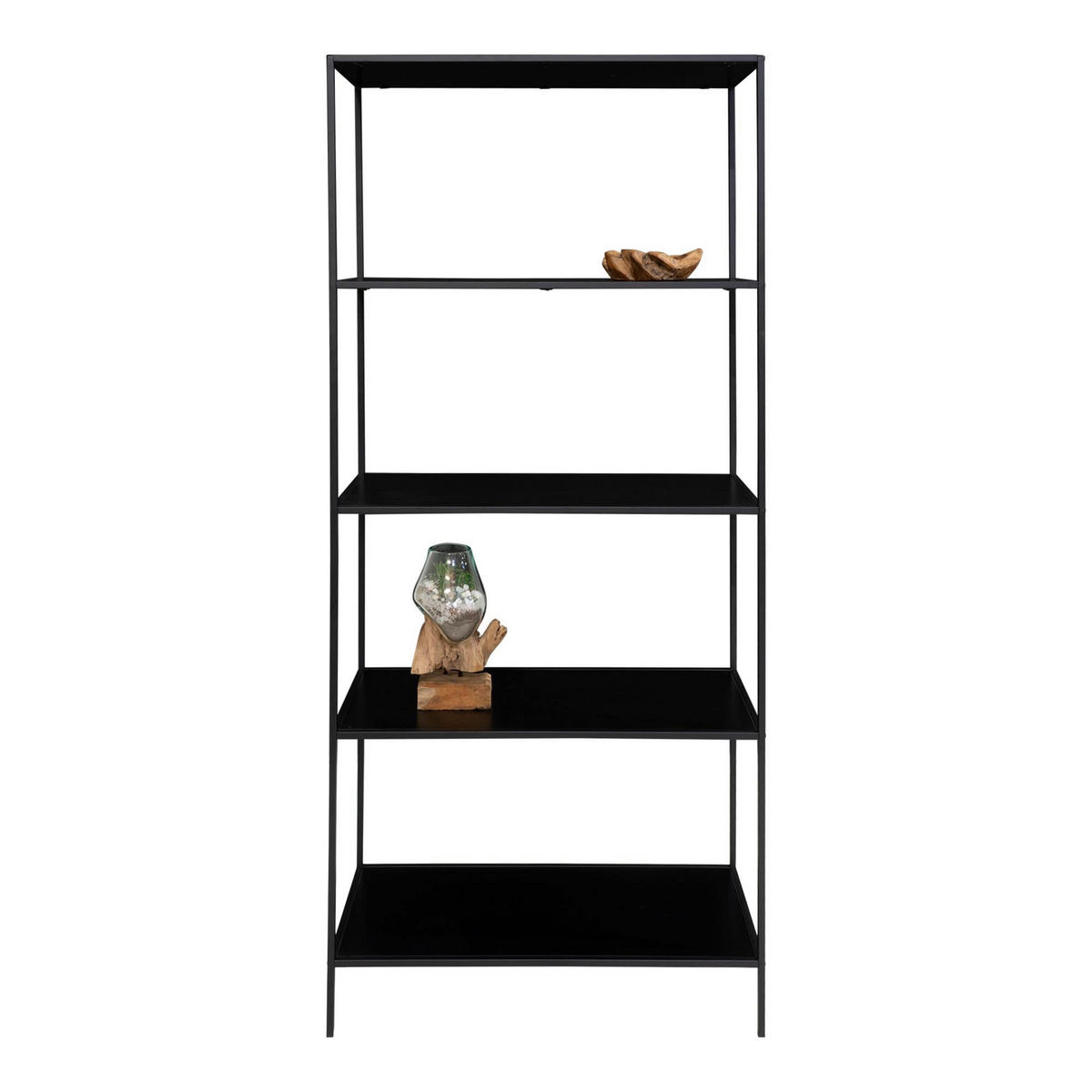 REGAL Schwarz  - Schwarz, Design, Holzwerkstoff/Metall (80/170/36cm) - MID.YOU