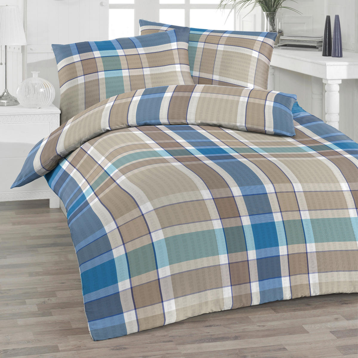 BETTWÄSCHE Seersucker 140/220 cm  - Dunkelblau, Design, Textil (140/220cm) - Florella