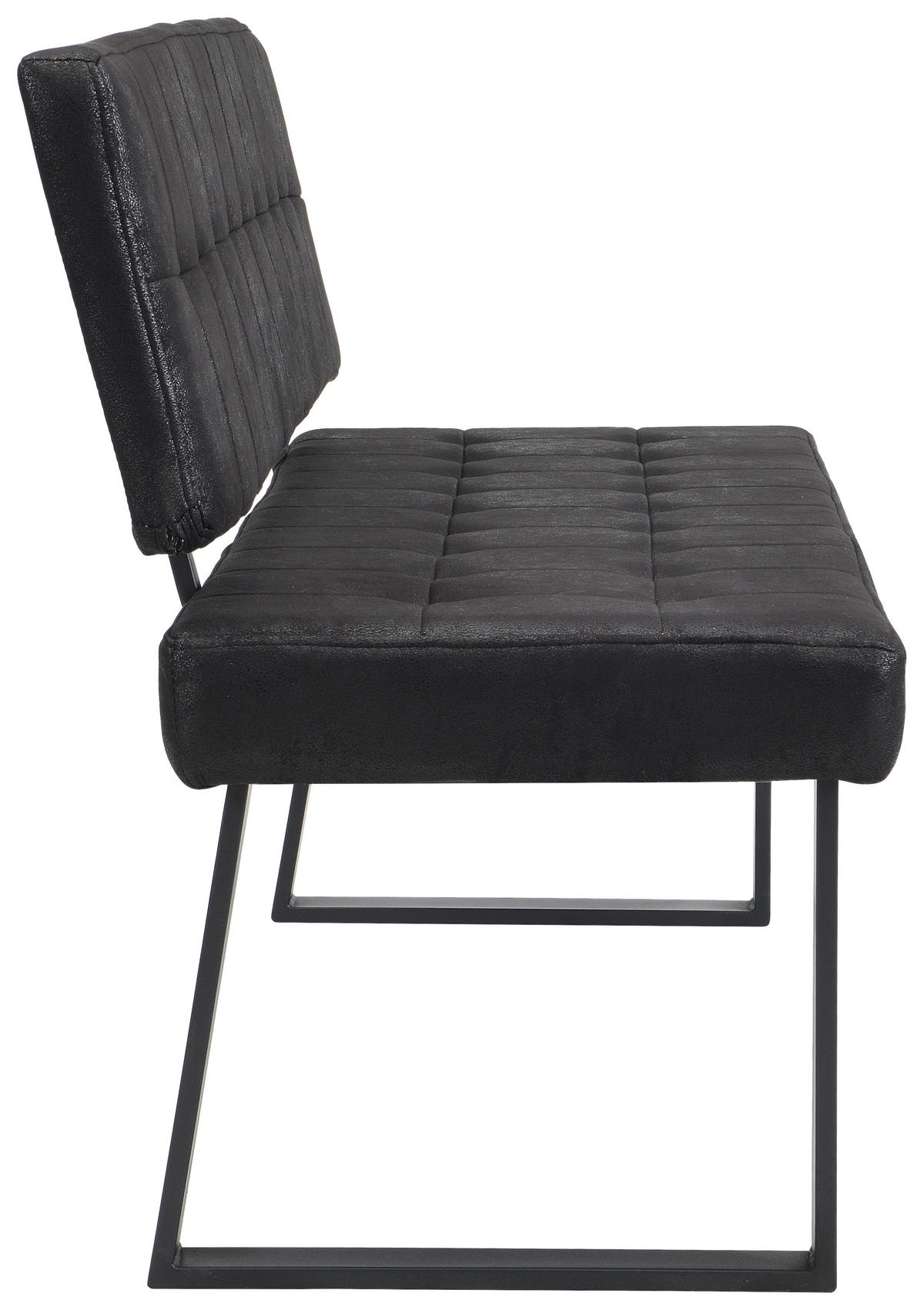 SITZBANK in Metall, Textil Schwarz  - Schwarz, MODERN, Textil/Metall (160/85/56cm) - Livetastic