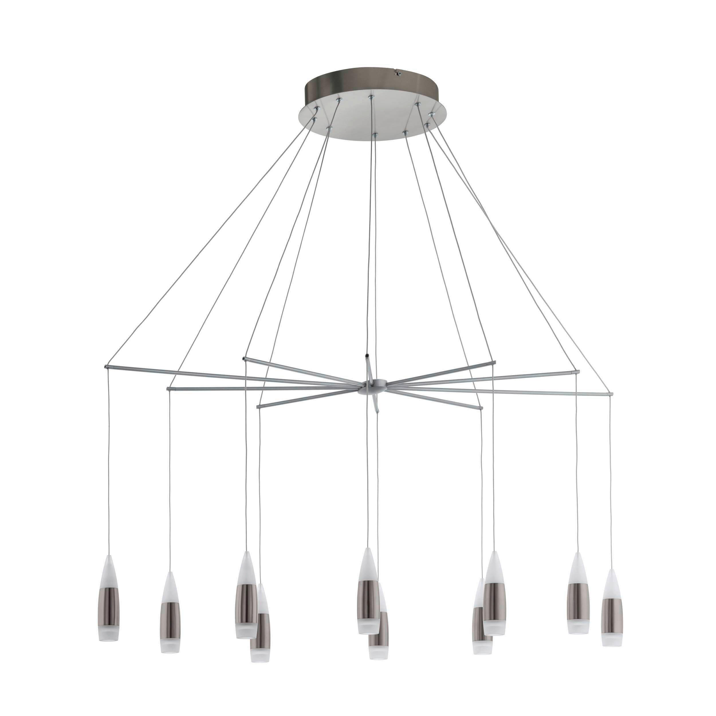 HÄNGELEUCHTE 135/41,5/110 cm  - Weiß/Nickelfarben, Design, Kunststoff/Metall (135/41,5/110cm) - Eglo