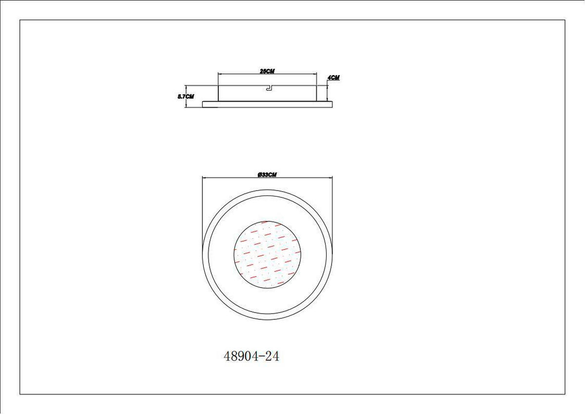 LED-DECKENLEUCHTE  33/5,7 cm    - Klar/Weiss, Basics, Kunststoff/Metall (33/5,7cm) - Globo