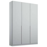 DREHTÜRENSCHRANK in Hellgrau  - Hellgrau/Alufarben, Modern, Holzwerkstoff (136/229/54cm) - Rauch Möbel
