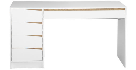 SCHREIBTISCH 140/60/76 cm  in Weiß, Eichefarben  - Eichefarben/Weiß, MODERN, Holzwerkstoff (140/60/76cm) - Venda