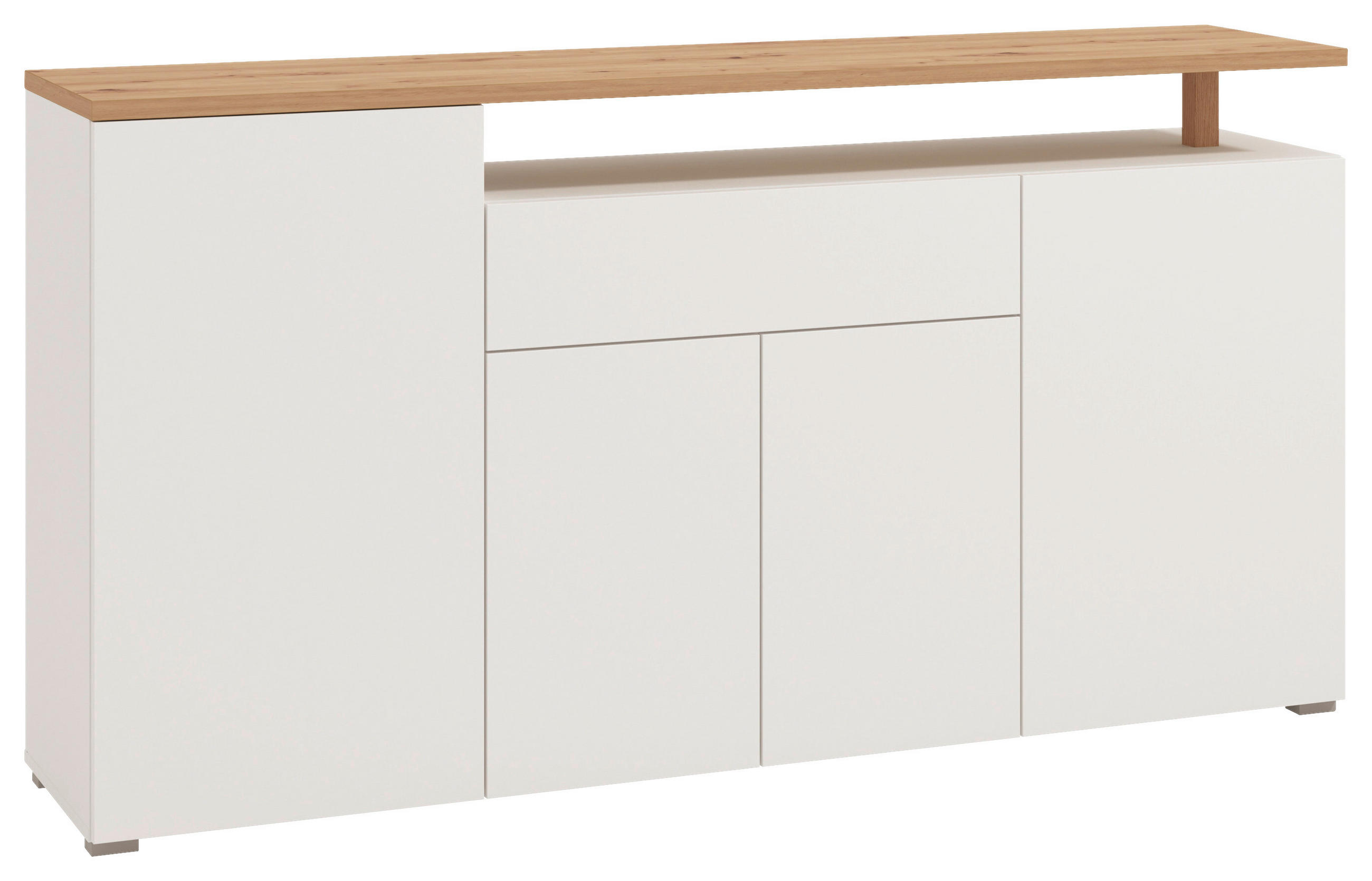 Carryhome Sideboard Weiß, Eiche Artisan 179.5x94x40 cm