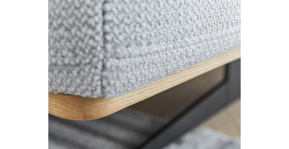 ECKSOFA Hellgrau Struktur - Eichefarben/Hellgrau, Design, Holz/Textil (305/163cm) - Novel
