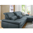 ECKSOFA in Echtleder Grau  - Schwarz/Grau, Design, Leder/Metall (332/193cm) - Dieter Knoll