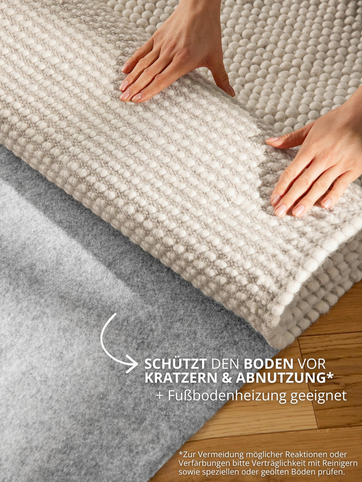 UNTERLAGSMATTE 240/330 cm  - Hellgrau, Basics, Textil (240/330cm) - Hanse Home