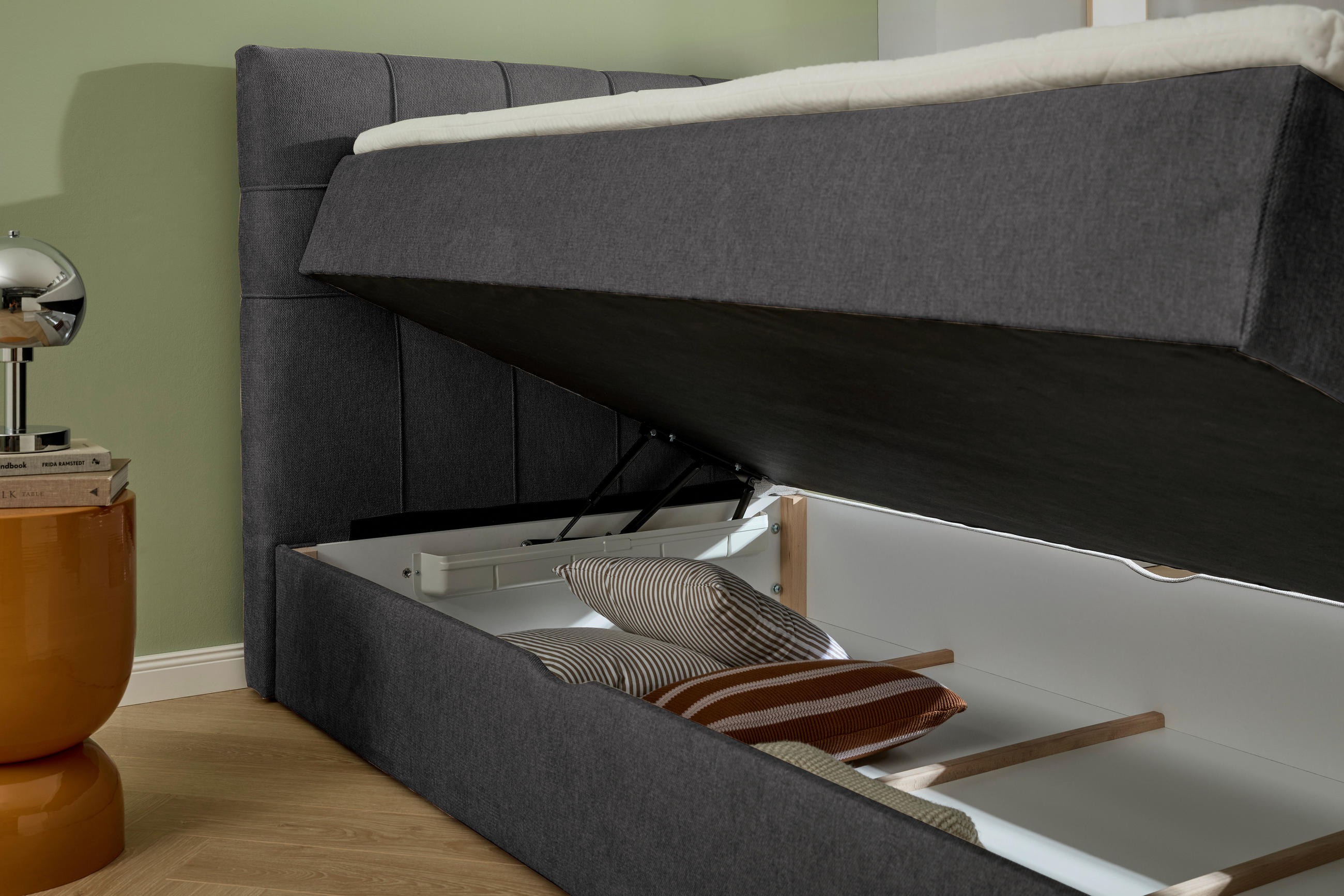 BOXBETT 120/200 cm  in Dunkelgrau  - Dunkelgrau/Schwarz, KONVENTIONELL, Kunststoff/Textil (120/200cm) - Boxxx