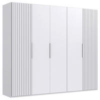 DREHTÜRENSCHRANK 250/216/58 cm,  in Weiß, 5-türig  - Weiß, MODERN, Holzwerkstoff/Metall (250/216/58cm) - MID.YOU