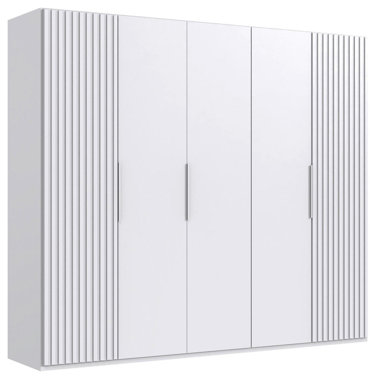 DREHTÜRENSCHRANK 250/216/58 cm,  in Weiß, 5-türig  - Weiß, MODERN, Holzwerkstoff/Metall (250/216/58cm) - MID.YOU