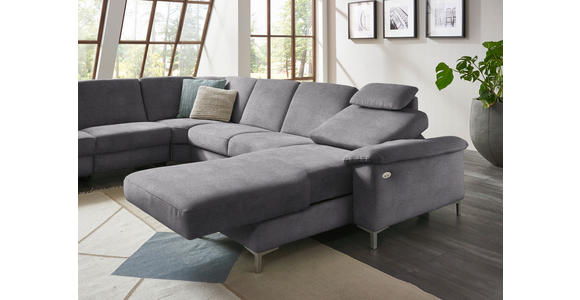 WOHNLANDSCHAFT in Chenille Grau  - Alufarben/Grau, Design, Textil/Metall (265/333/170cm) - Dieter Knoll