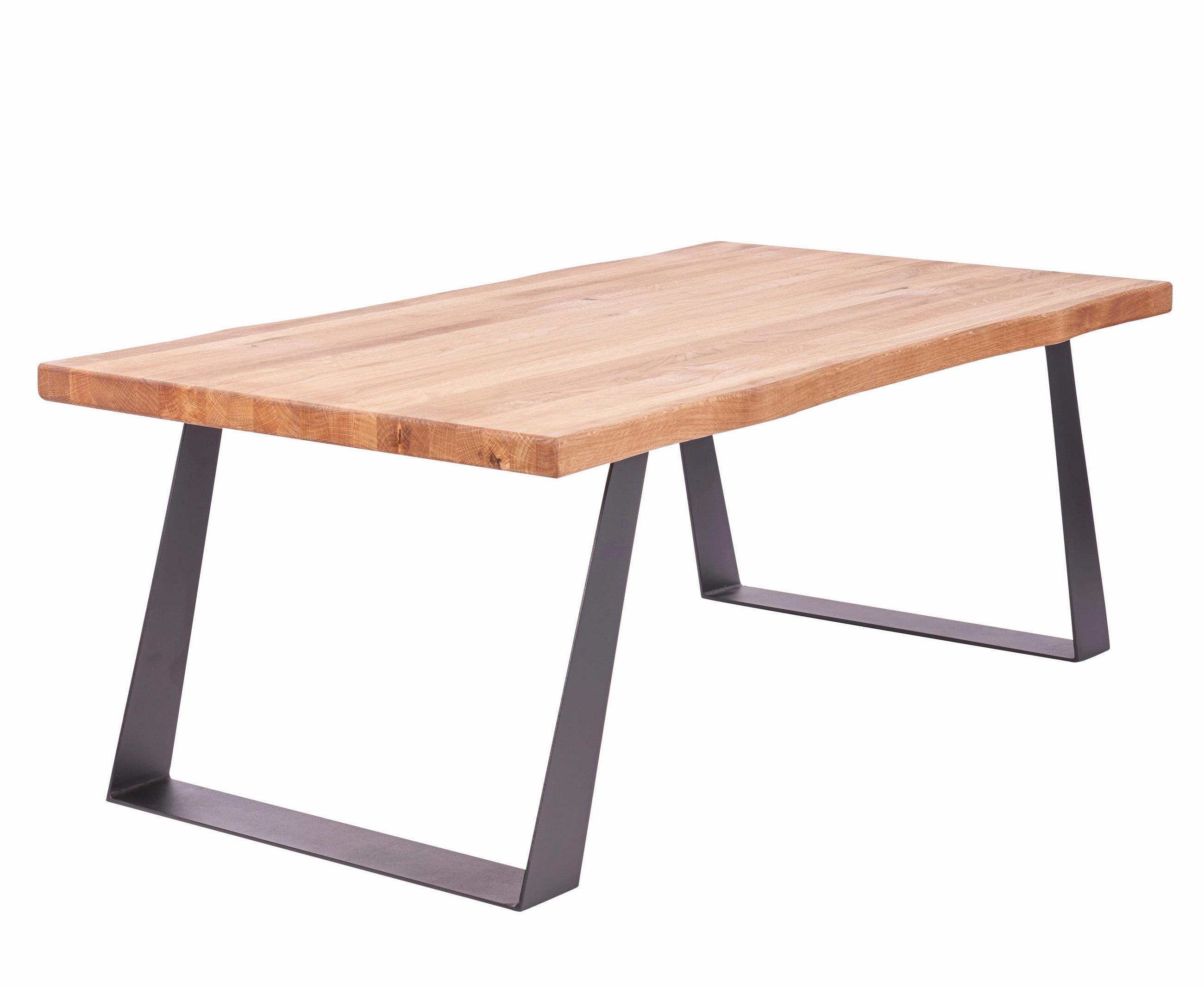COUCHTISCH in Holz, Metall 110/44/60 cm  - Eichefarben/Schwarz, Natur, Holz/Metall (110/44/60cm)