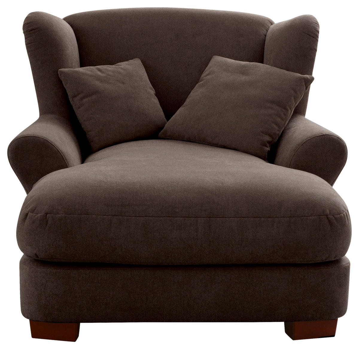 XXL-SESSEL Flachgewebe Dunkelbraun    - Dunkelbraun, ROMANTIK / LANDHAUS, Holz/Textil (120/101/142cm) - Cantus