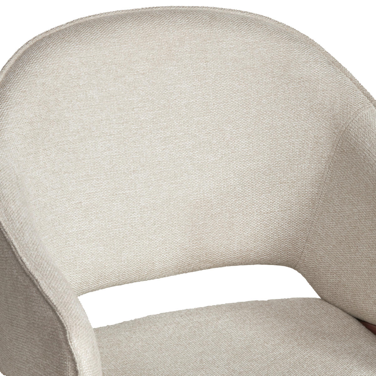 ARMLEHNSTUHL  in Eisen Webstoff  - Beige/Walnussfarben, MODERN, Textil/Metall (64/85/57cm) - MID.YOU