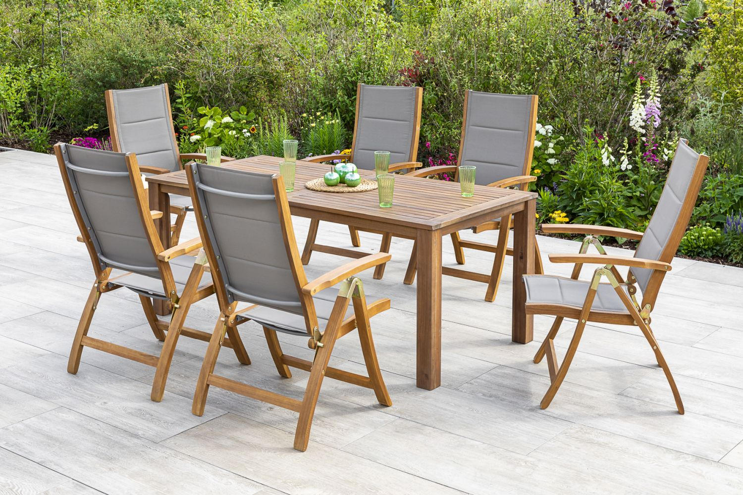 Gardenson ZOSTAVA ZÁHRADNÉHO NÁBYTKU drevo, textil