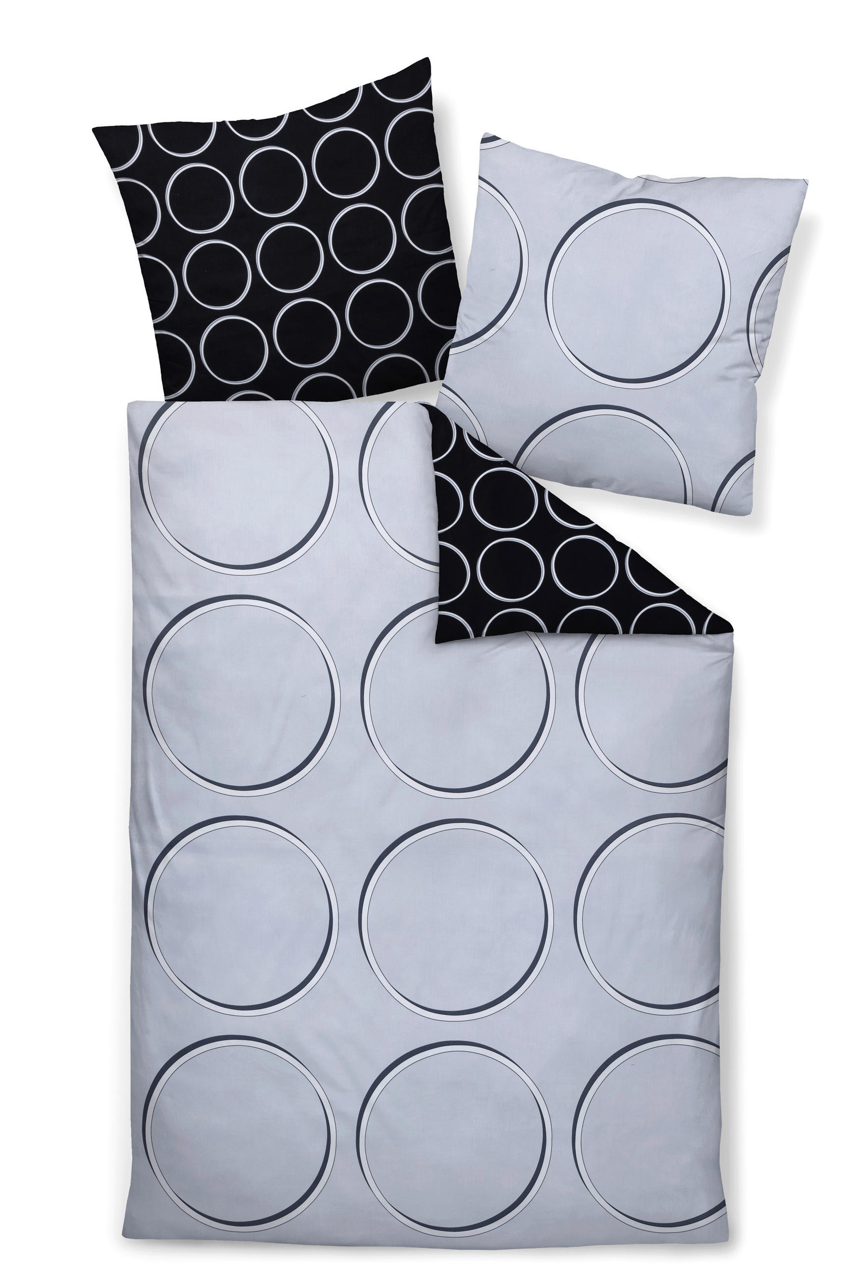 POSTELJNINA 135/200 cm mako saten srebrne barve - srebrne barve, Konvencionalno, tekstil (135/200cm) - Janine