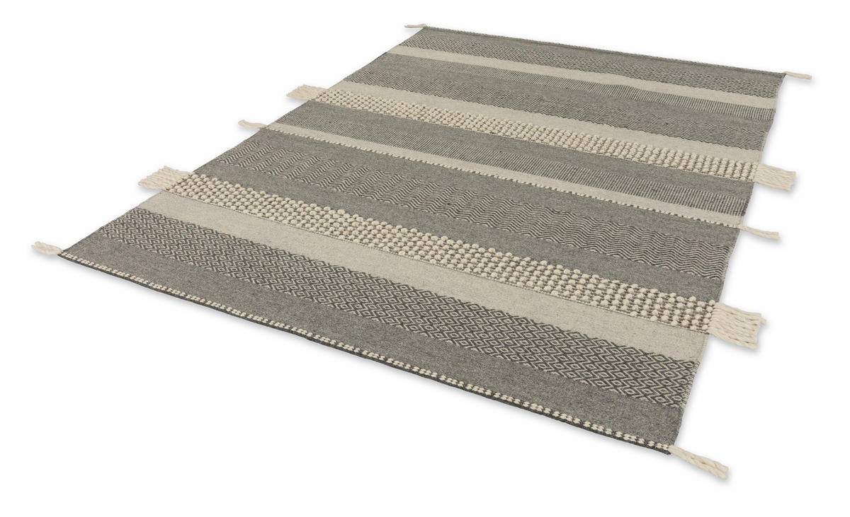 HANDWEBTEPPICH 140/200 cm Botana Grau, Beige  - Beige/Grau, KONVENTIONELL, Textil (140/200cm) - Schöner Wohnen