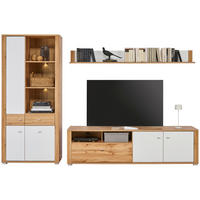 FLEKSIBILNI REGAL ZA SOBU bela, boja hrasta   - boja hroma/boja hrasta, Moderno, pločasti materijal/plastika (294/193/45cm) - Hom`in