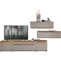 WOHNWAND  in Grau, Eichefarben  300/215/45 cm  - Eichefarben/Schwarz, KONVENTIONELL, Holzwerkstoff/Kunststoff (300/215/45cm) - Venda