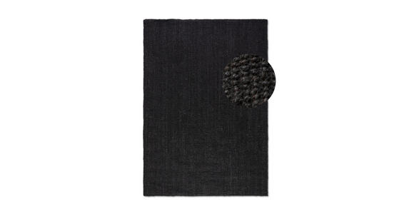 JUTETEPPICH 80/150 cm Bouclé  - Schwarz, Basics, Textil (80/150cm) - Linea Natura