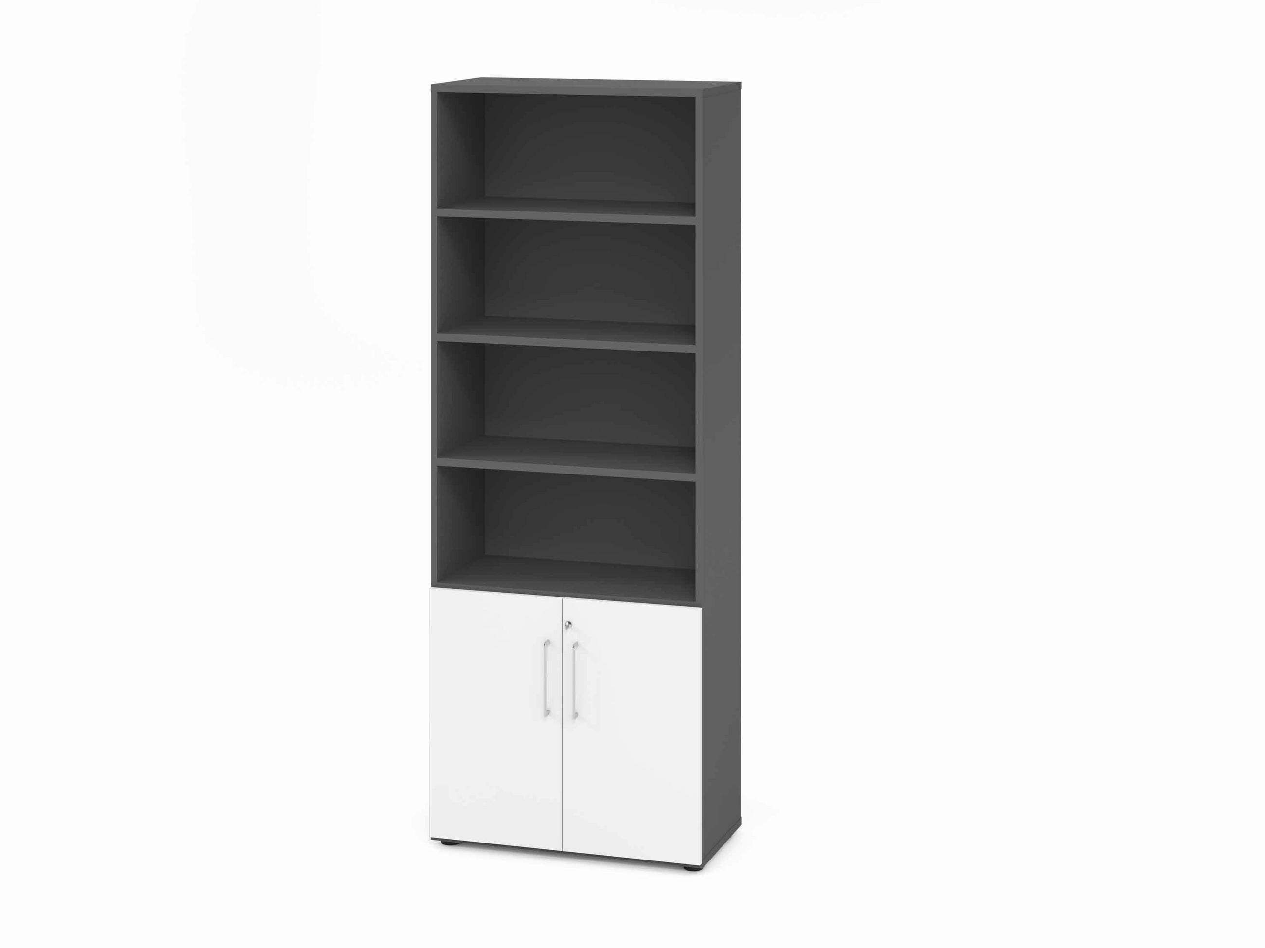 AKTENSCHRANK Graphitfarben, Weiß  - Graphitfarben/Weiß, Basics, Holzwerkstoff (80/215,6/41,7cm) - Venda