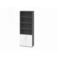 AKTENSCHRANK Graphitfarben, Weiß  - Graphitfarben/Weiß, Basics, Holzwerkstoff (80/215,6/41,7cm) - Venda