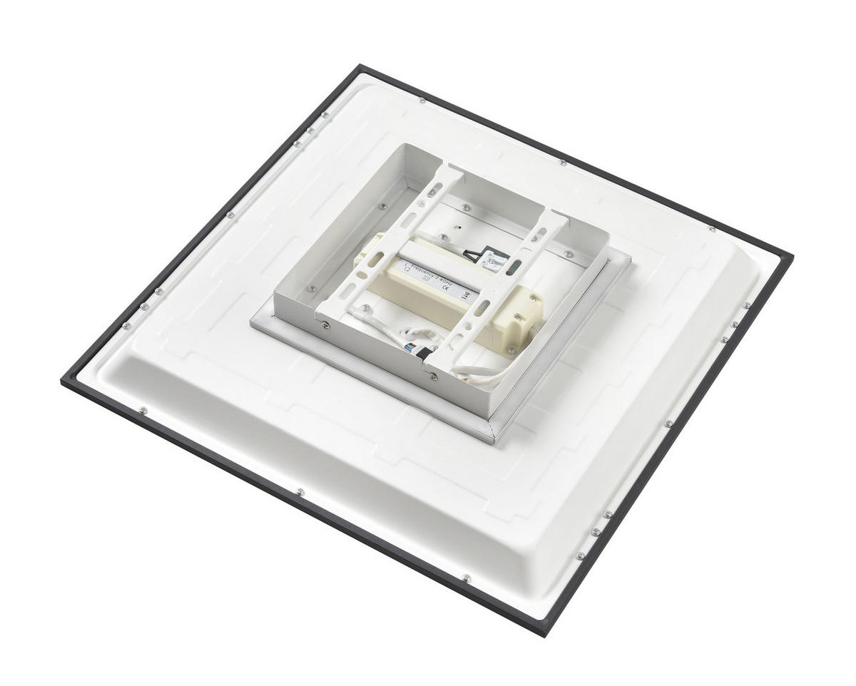 LED PANEL, 45/45/4,5 cm - bílá/černá, Basics, kov/plast (45/45/4,5cm) - Novel