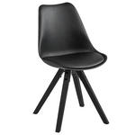 STUHL  Stoffauswahl, Typenauswahl Lederlook  - Schwarz, Design, Holz/Textil (48/85/55cm) - Carryhome