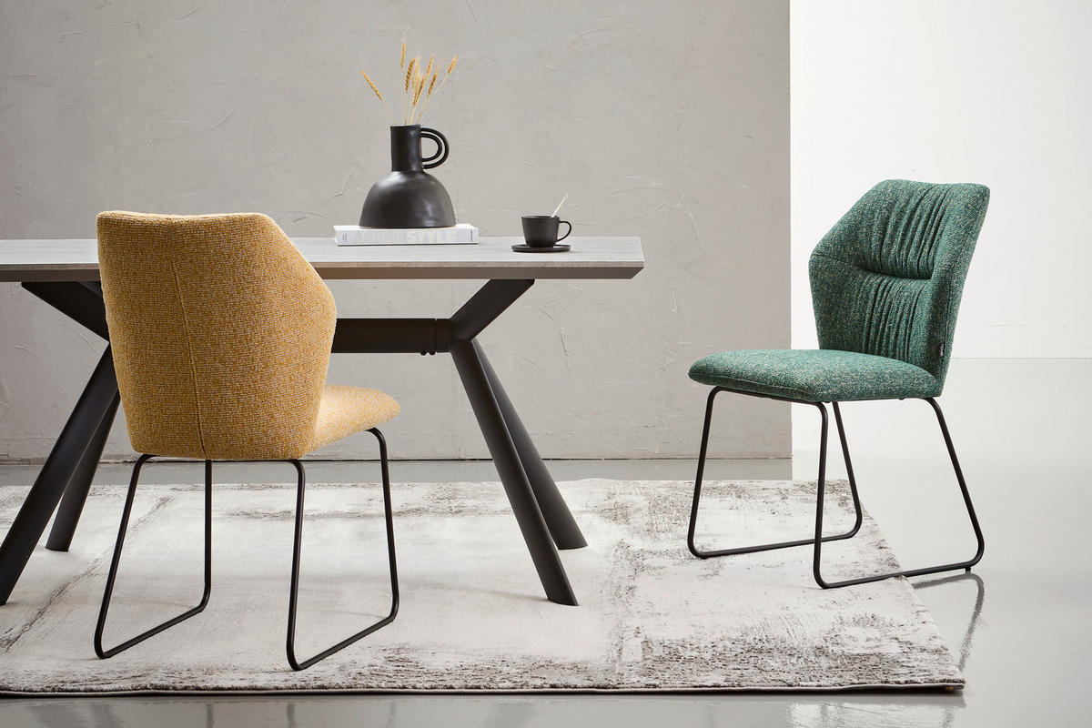 SCAUN in metal, textil verde, turcoaz  - turcoaz/verde, Design, metal/textil (49/89,5/65cm) - Novel