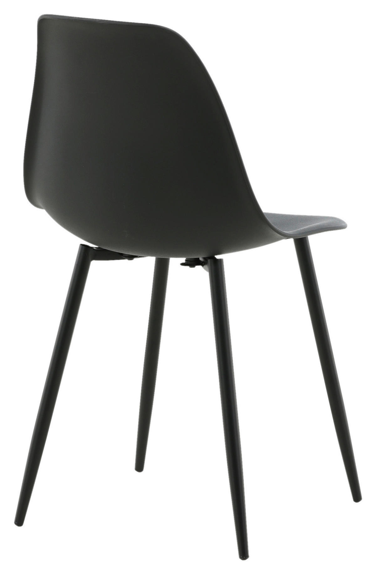 STUHL-SET 2 Stück  in Stahl matt  - Schwarz, Design, Kunststoff/Metall (45,5/81/58cm) - Livetastic