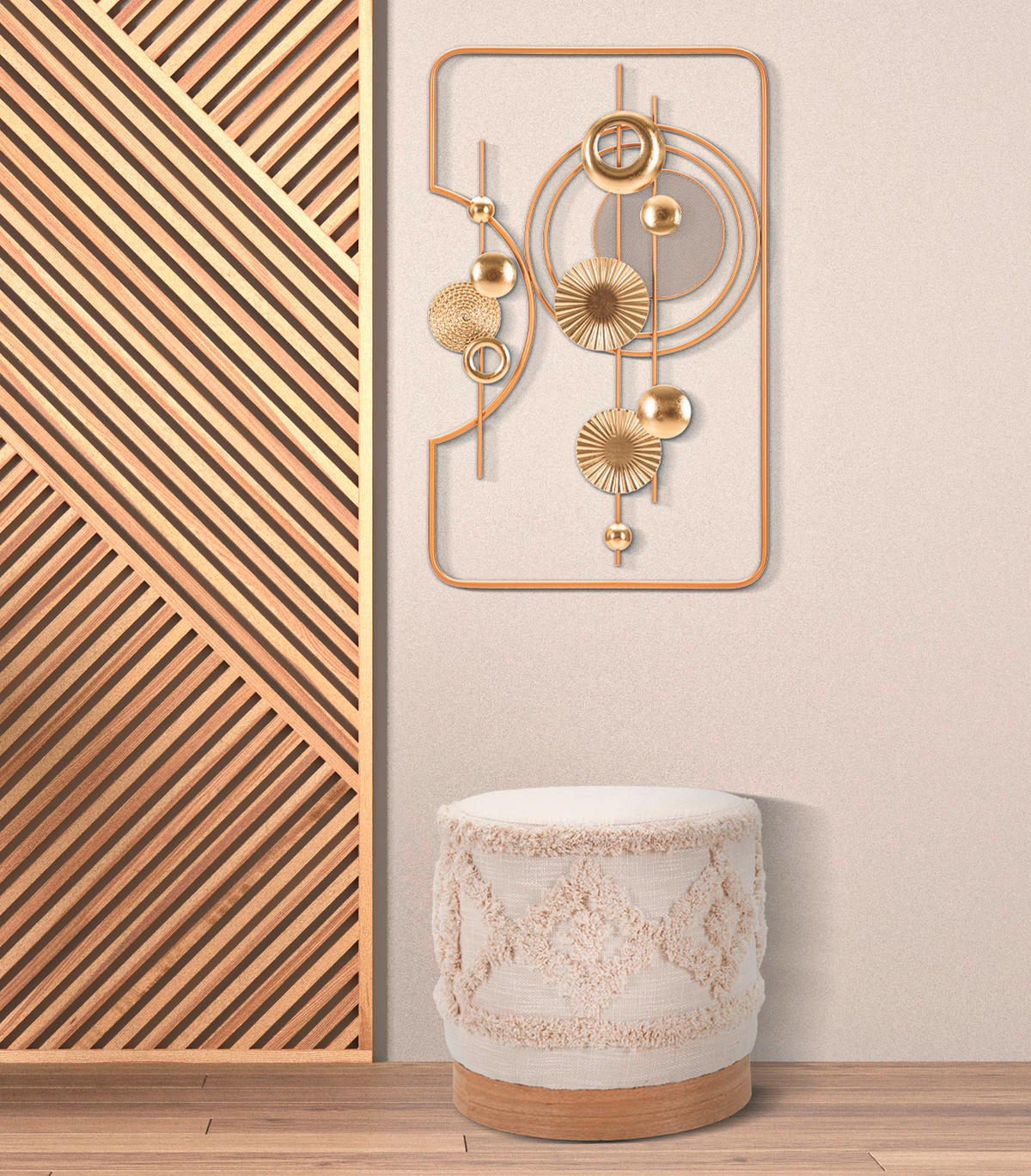 Wanddeko Goldy Metall  - Goldfarben, Basics, Metall (49.5/80/3.8cm)