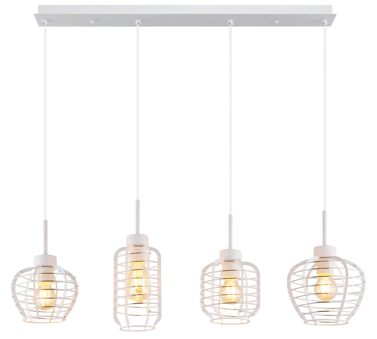 HÄNGELEUCHTE 90/20,5/120 cm  - Chromfarben/Weiß, Basics, Kunststoff/Metall (90/20,5/120cm) - Globo