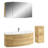 BADEZIMMER 4-teilig  in 151 cm  - Chromfarben/Eichefarben, KONVENTIONELL, Glas/Holzwerkstoff (151cm) - Pelipal