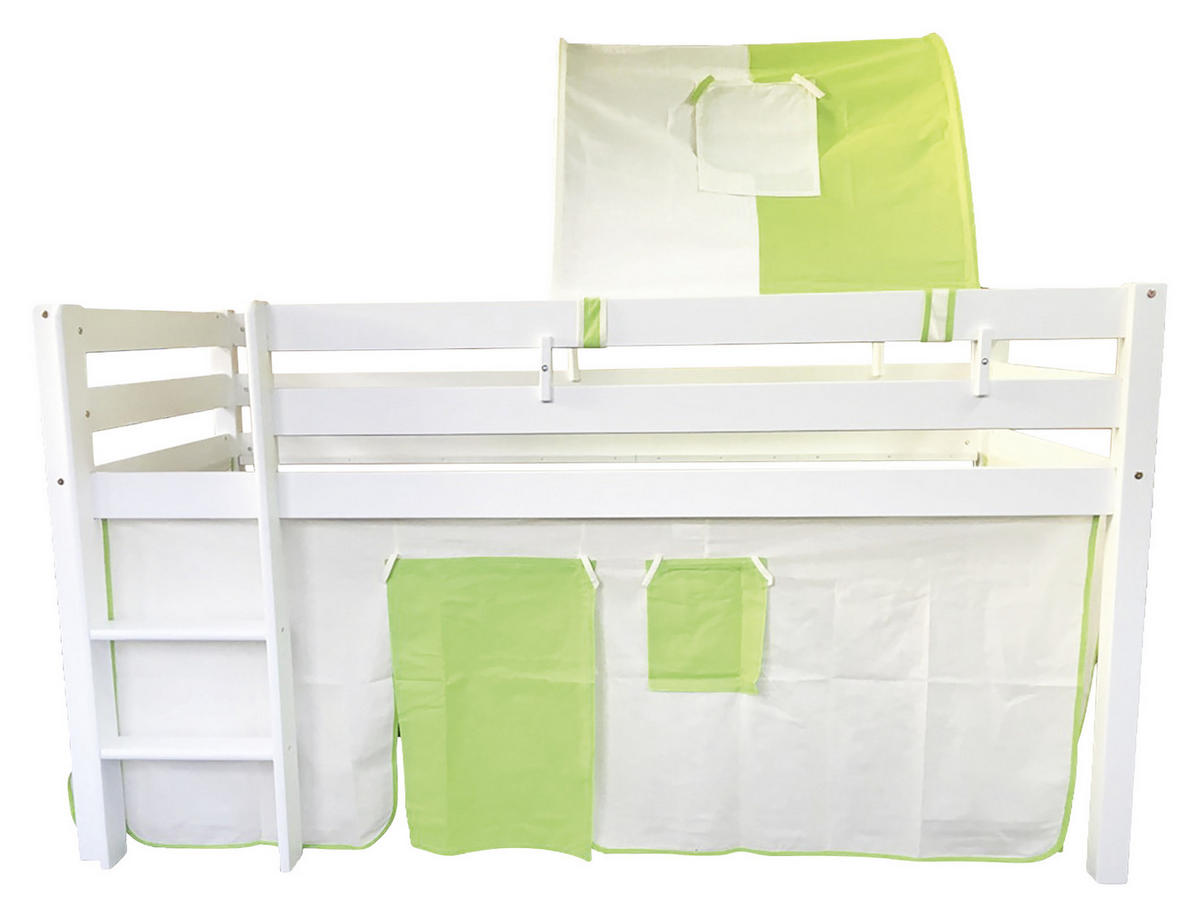 STREDNE VYSOKÁ POSTEĽ, 90/200 cm biela - biela, Basics, drevo (90/200cm) - Xora