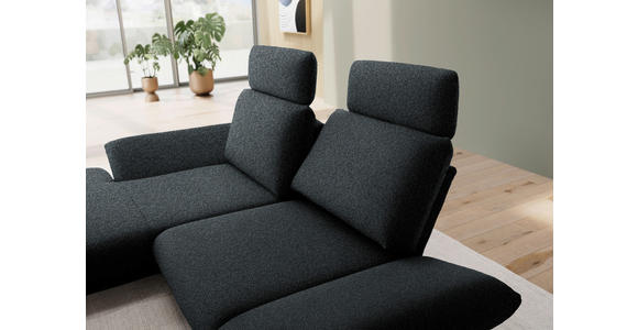 ECKSOFA  in Flachgewebe Anthrazit  155/234 cm  - Anthrazit/Schwarz, Design, Textil/Metall (155/234cm) - Dieter Knoll