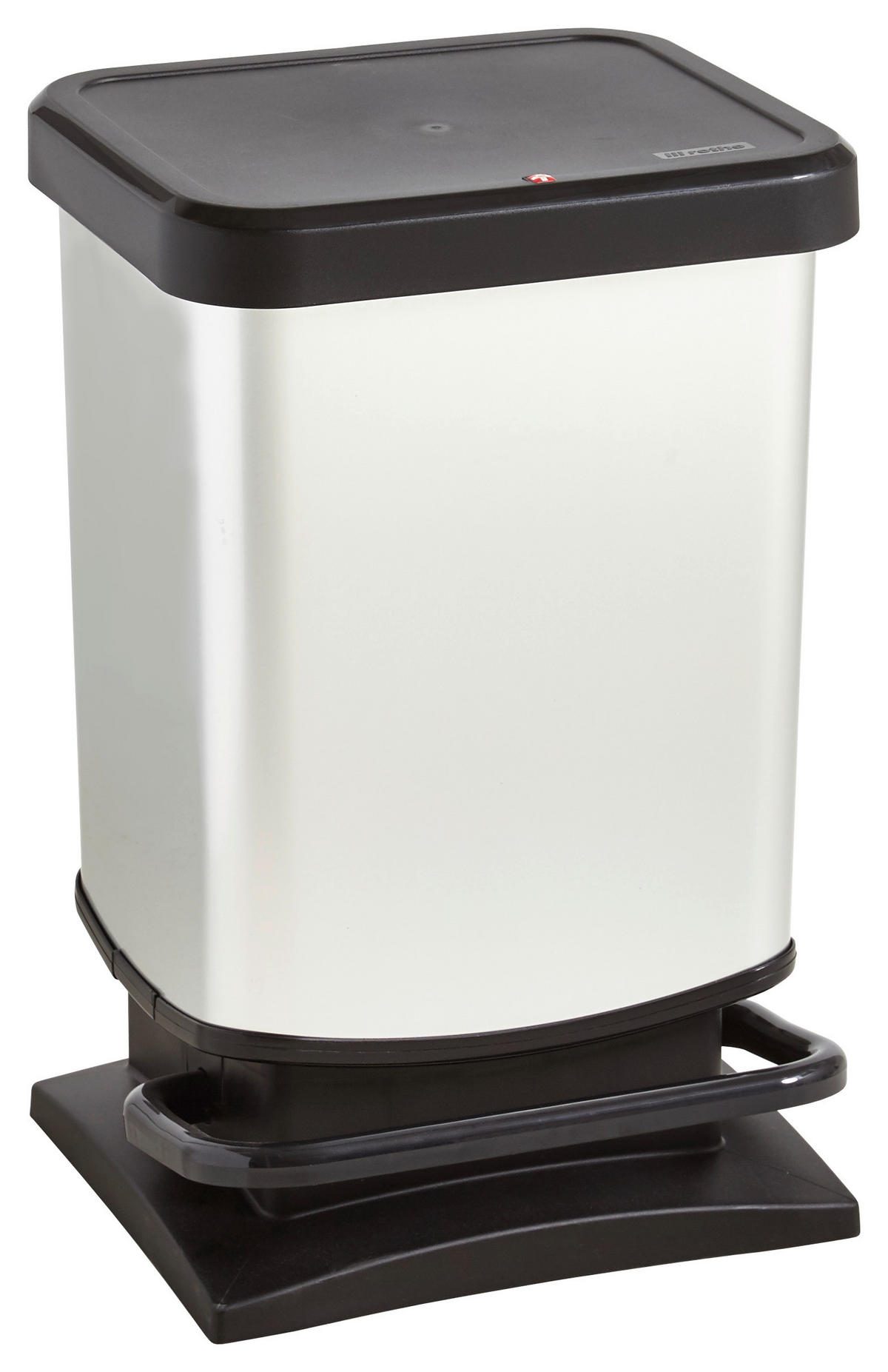 KOŠ ZA SMETI - srebrne barve/črna, Konvencionalno, umetna masa (29.3/26.6/45.7cm) - Rotho