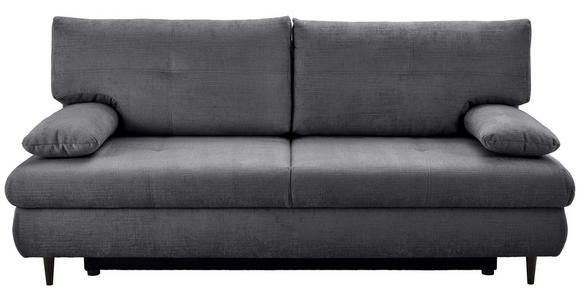 SCHLAFSOFA mit Liegefunktion, Rücken echt Chenille Graphitfarben - Schwarz/Graphitfarben, KONVENTIONELL, Holz/Textil (212/97/105cm) - Carryhome