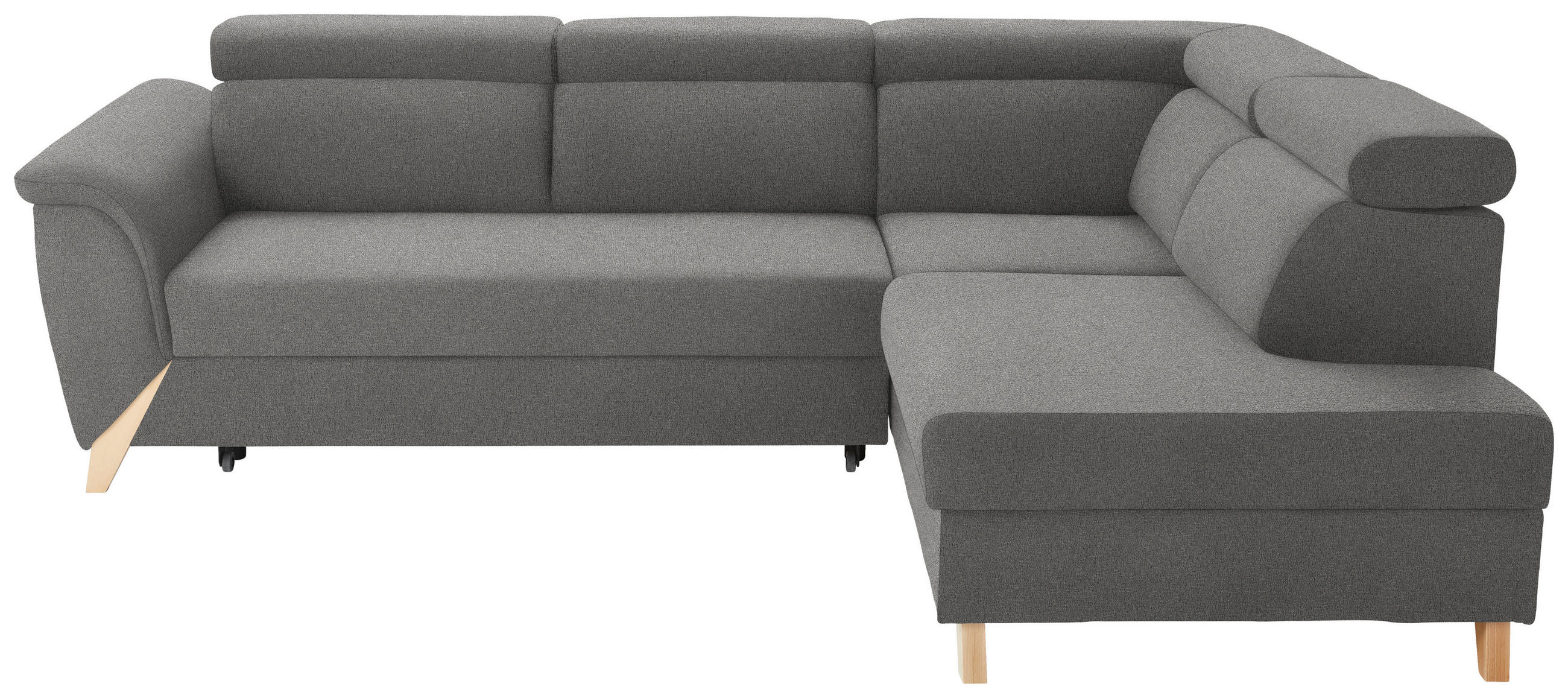 ECKSOFA Chenille Graubraun  - Graubraun/Naturfarben, Konventionell, Holz/Textil (265/200cm) - Stylife