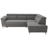 ECKSOFA Chenille Graubraun  - Graubraun/Naturfarben, Konventionell, Holz/Textil (265/200cm) - Stylife
