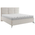 POLSTERBETT gepolstertes Kopfteil, Lattenrost Creme 180/200 cm  - Creme/Schwarz, MODERN, Holz/Textil (180/200cm) - Carryhome