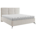 POLSTERBETT gepolstertes Kopfteil, Lattenrost Creme 180/200 cm  - Creme/Schwarz, MODERN, Holz/Textil (180/200cm) - Carryhome