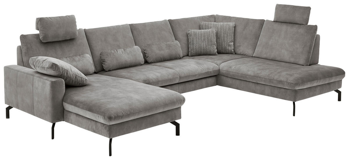 SJEDEĆA GARNITURA tekstil  srebrne boje   - srebrne boje, Moderno, tekstil (179/333/220cm) - Beldomo System