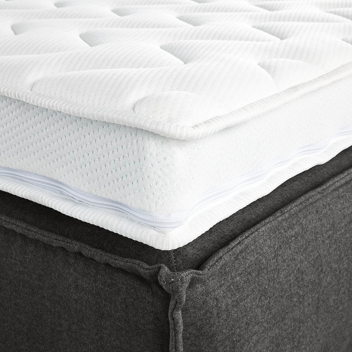 BOXSPRINGBETT 270/200 cm  in Anthrazit  - Anthrazit, Design, Textil (270/200cm) - home24
