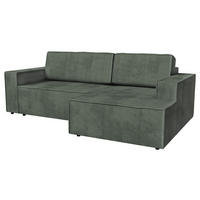 ECKSOFA inkl. Funktion Dunkelgrün Cord  - Dunkelgrün/Schwarz, MODERN, Kunststoff/Textil (245/149cm) - Stylife