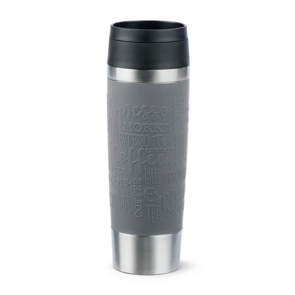 THERMOBECHER TRAVEL MUG 0,5 L  - Grau, Basics, Kunststoff/Metall (0,5l) - Emsa