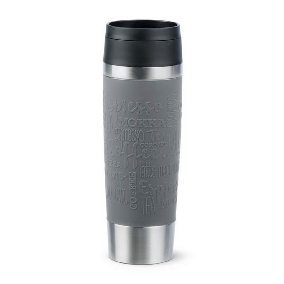 THERMOBECHER TRAVEL MUG 0,5 L  - Grau, Basics, Kunststoff/Metall (0,5l) - Emsa
