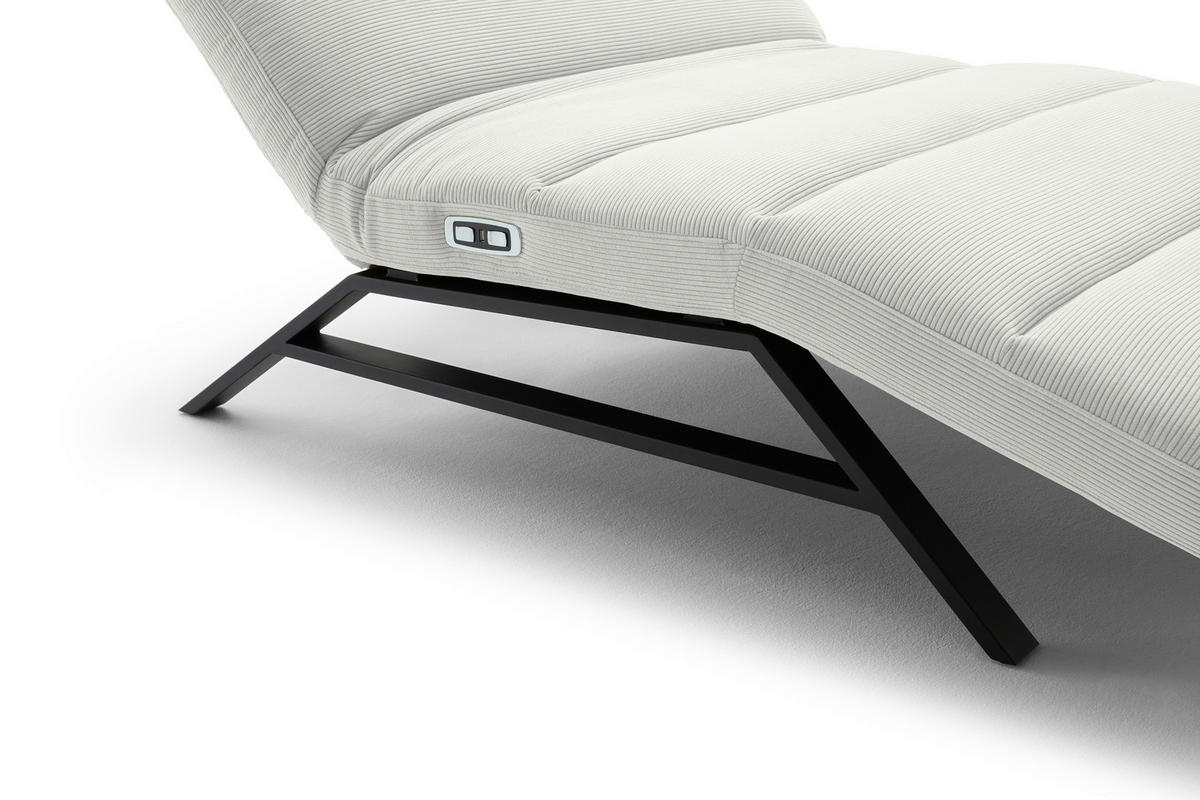 RELAXLIEGE Feincord Silberfarben  - Silberfarben/Schwarz, Design, Textil/Metall (120/54-113/158-198cm) - Pure Home Lifestyle